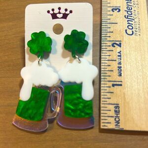 Frothy stein mug earrings